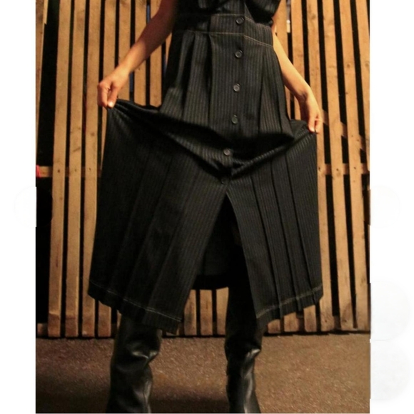 ZARA Striped Button Closure Midi Dress - Picture 4 of 15